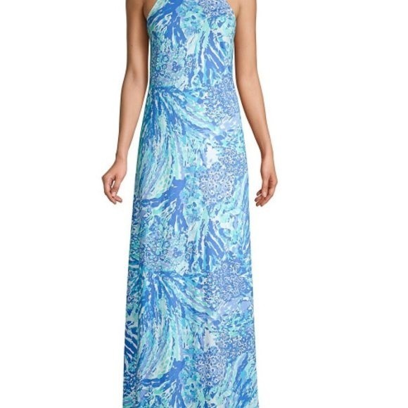 Lilly Pulitzer Margot Abstract Long Halter Dress, US size XS - Picture 3 of 7